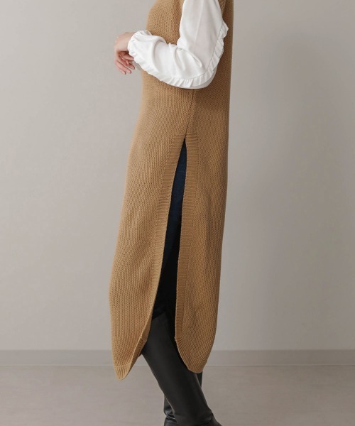 Bou Jeloud（ブージュルード）の「タートルネックラウンドロングベスト（ベスト・レディース・ブラック/ベージュ/アイボリー・FREE）」の5枚目の写真