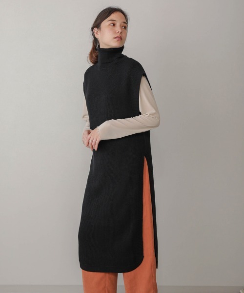 Bou Jeloud（ブージュルード）の「タートルネックラウンドロングベスト（ベスト・レディース・ブラック/ベージュ/アイボリー・FREE）」の22枚目の写真