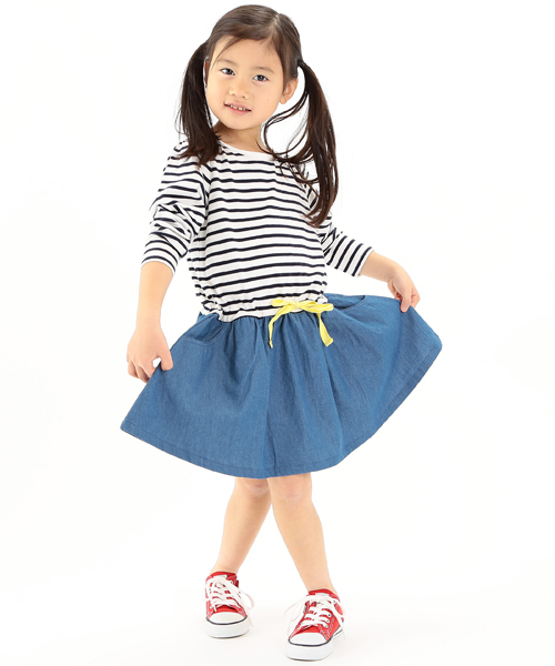 B:MING by BEAMS（ビーミングバイビームス）の「ビーミング by ビームス / コンビネーションワンピース（ワンピース・キッズ・ホワイト/ネイビー・100/120/90/110/130/80）」の10枚目の写真