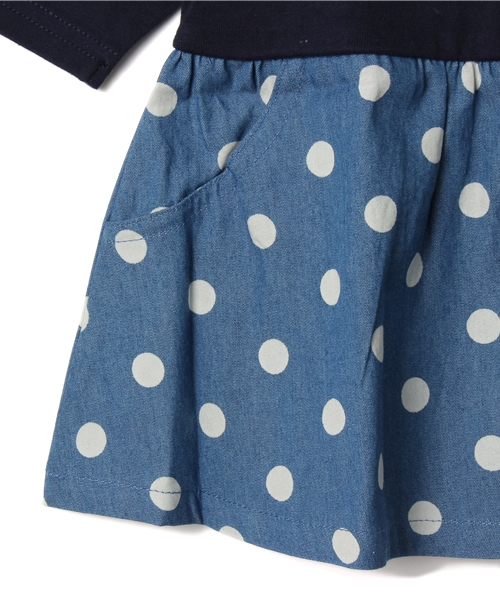 B:MING by BEAMS（ビーミングバイビームス）の「ビーミング by ビームス / コンビネーションワンピース（ワンピース・キッズ・ホワイト/ネイビー・100/120/90/110/130/80）」の4枚目の写真