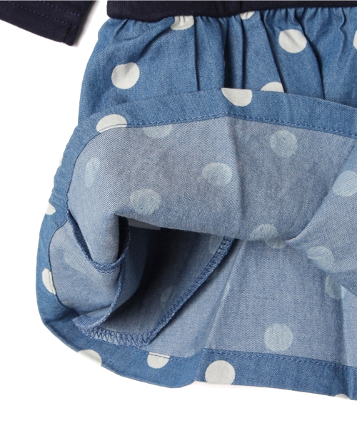 B:MING by BEAMS（ビーミングバイビームス）の「ビーミング by ビームス / コンビネーションワンピース（ワンピース・キッズ・ホワイト/ネイビー・100/120/90/110/130/80）」の7枚目の写真