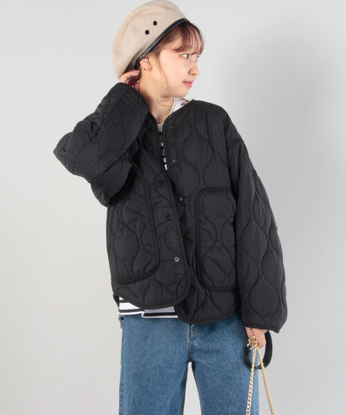 WILD THINGS(ワイルドシングス)の「【WEB限定】【WILD THINGS/ワイルドシングス】 プリマロフトキルティングジャケット #WTW21210SK(ダウンジャケット/コート・レディース・ブラック/カーキ・MEDIUM)」の11枚目の写真