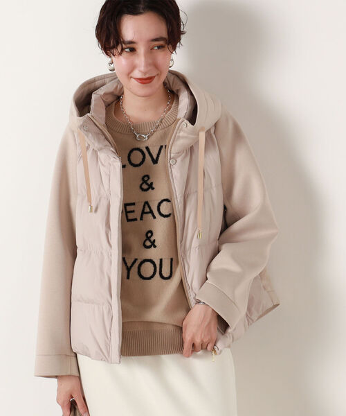 NOLLEY’S（ノーリーズ）の「◇【WEB限定】カットボンディング×スムースタフタダウン（ダウンジャケット/コート・レディース・ブラック/チャコールグレー/ベージュ・FREE）」の3枚目の写真