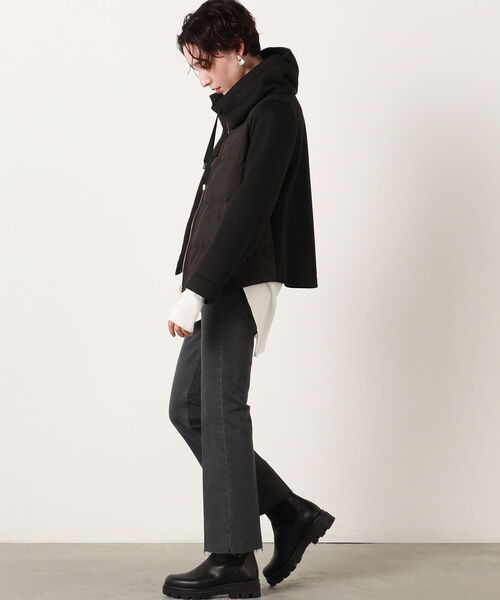 NOLLEY’S（ノーリーズ）の「◇【WEB限定】カットボンディング×スムースタフタダウン（ダウンジャケット/コート・レディース・ブラック/チャコールグレー/ベージュ・FREE）」の10枚目の写真