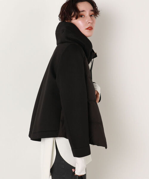 NOLLEY’S（ノーリーズ）の「◇【WEB限定】カットボンディング×スムースタフタダウン（ダウンジャケット/コート・レディース・ブラック/チャコールグレー/ベージュ・FREE）」の7枚目の写真