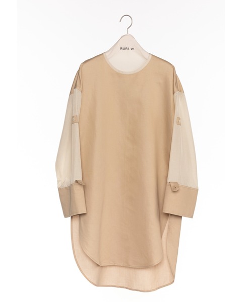 RURI.W（ルリ）の「【RURI.W】SPLICED BLOUSE（シャツ/ブラウス・レディース・ベージュ/ネイビー・FREE）」の9枚目の写真