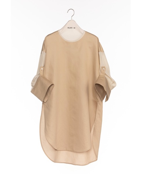 RURI.W（ルリ）の「【RURI.W】SPLICED BLOUSE（シャツ/ブラウス・レディース・ベージュ/ネイビー・FREE）」の3枚目の写真