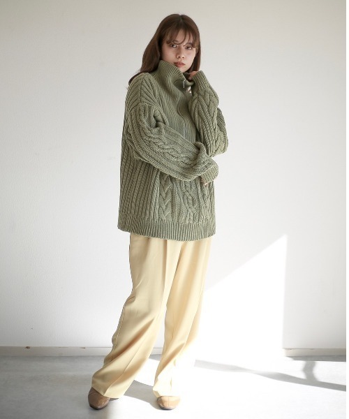 spoon store(スプーンストア)の「ハーフジップケーブルニット(ニット/セーター・レディース・グリーン/マスタード/ホワイト系その他・フリー)」の22枚目の写真