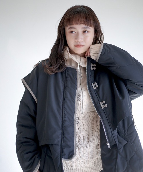 spoon store(スプーンストア)の「ハーフジップケーブルニット(ニット/セーター・レディース・グリーン/マスタード/ホワイト系その他・フリー)」の7枚目の写真