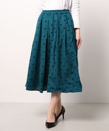 Samansa Mos2 | ドットフロッキープリントロングスカート(スカート)