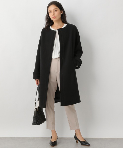 LEPSIM（レプシィム）の「クルーネックロングコート　235838（その他アウター・レディース・ブラック/ベージュ系その他・MEDIUM/LARGE）」の7枚目の写真