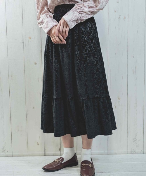 Hamble by Par Avion(ハンブルバイパラビオン)の「フラワースカート(スカート・レディース・ブラック/モカ・ONESIZE)」の7枚目の写真