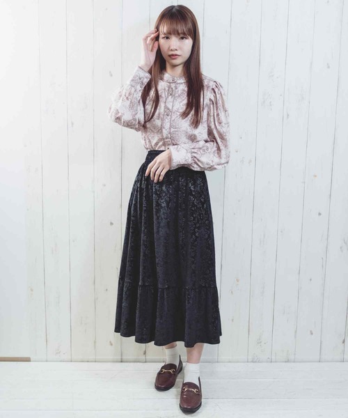 Hamble by Par Avion(ハンブルバイパラビオン)の「フラワースカート(スカート・レディース・ブラック/モカ・ONESIZE)」の8枚目の写真