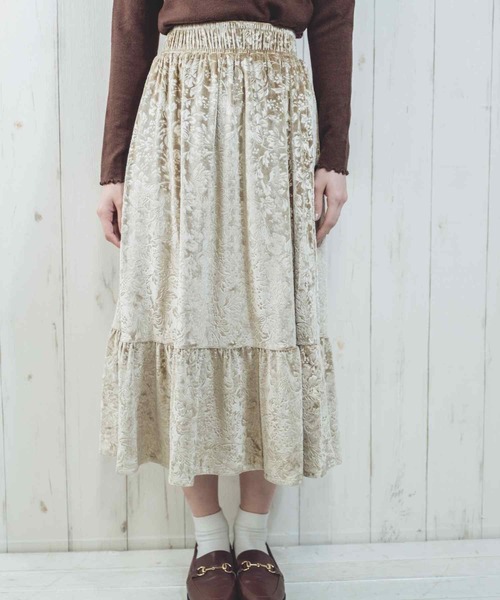 Hamble by Par Avion(ハンブルバイパラビオン)の「フラワースカート(スカート・レディース・ブラック/モカ・ONESIZE)」の15枚目の写真