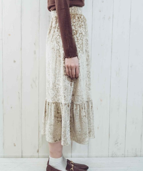 Hamble by Par Avion(ハンブルバイパラビオン)の「フラワースカート(スカート・レディース・ブラック/モカ・ONESIZE)」の16枚目の写真