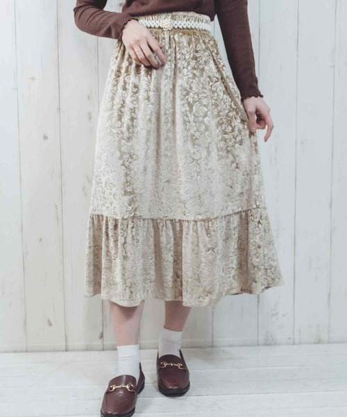 Hamble by Par Avion(ハンブルバイパラビオン)の「フラワースカート(スカート・レディース・ブラック/モカ・ONESIZE)」の11枚目の写真