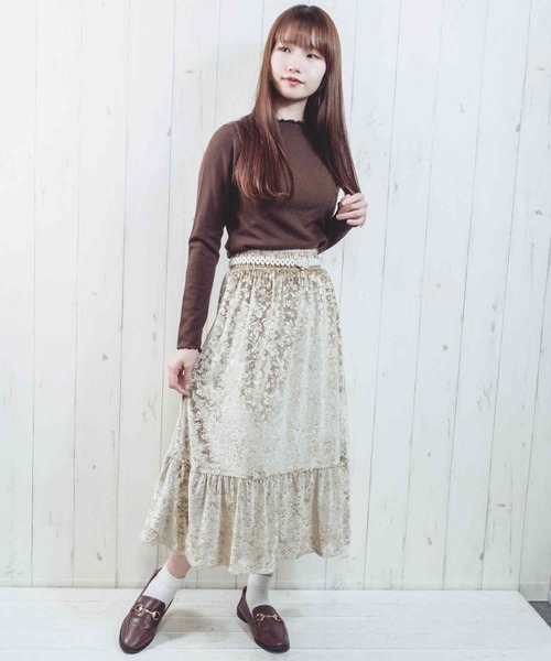 Hamble by Par Avion(ハンブルバイパラビオン)の「フラワースカート(スカート・レディース・ブラック/モカ・ONESIZE)」の14枚目の写真