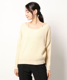 [ 2点セット ]アメスリキャミ×Vネックニットトップス[C5824]