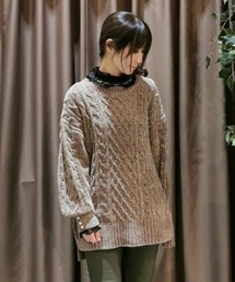 ベルト付クルーネックチュニ