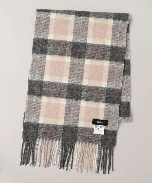 SHIPS（シップス）の「SHIPS: ウール/カシミヤ ベーシック チェック マフラー（マフラー・メンズ・ブラック/カーキ/ダークグレー/キャメル/ワイン/ネイビー・ONE SIZE）」の20枚目の写真