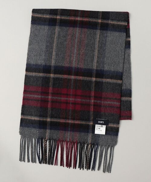 SHIPS（シップス）の「SHIPS: ウール/カシミヤ ベーシック チェック マフラー（マフラー・メンズ・ブラック/カーキ/ダークグレー/キャメル/ワイン/ネイビー・ONE SIZE）」の16枚目の写真