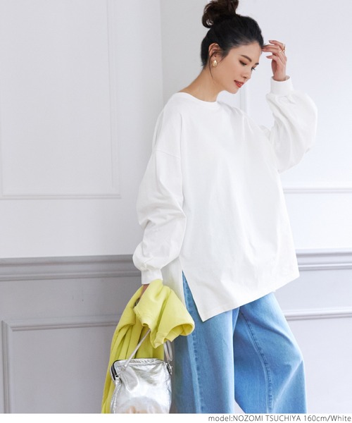 coca(coca)(コカ)の「ボリューム袖カットプルオーバー(Tシャツ/カットソー・レディース・ホワイト/ブラック・ONE SIZE)」の4枚目の写真
