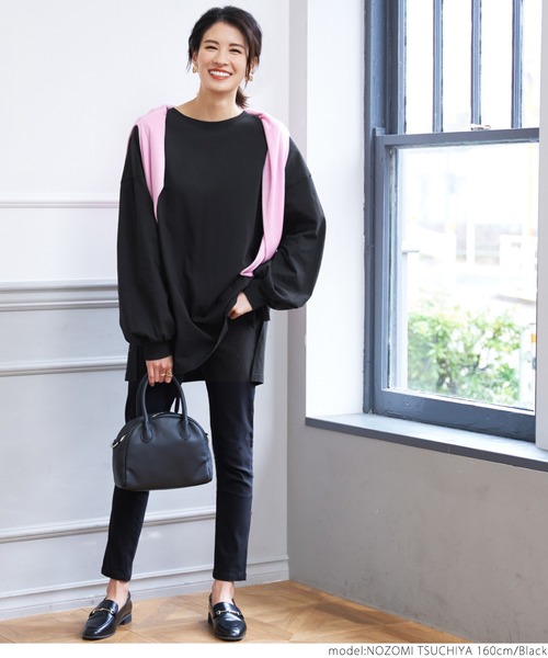 coca(coca)(コカ)の「ボリューム袖カットプルオーバー(Tシャツ/カットソー・レディース・ホワイト/ブラック・ONE SIZE)」の9枚目の写真