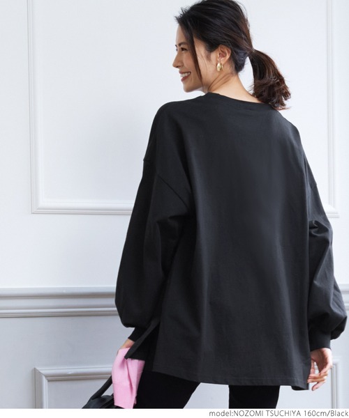 coca(coca)(コカ)の「ボリューム袖カットプルオーバー(Tシャツ/カットソー・レディース・ホワイト/ブラック・ONE SIZE)」の10枚目の写真