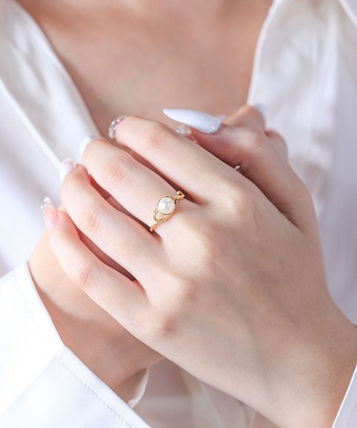 BLOOM(ブルーム)の「K10 イエローゴールド あこや真珠 リング BLOOM/ブルーム(リング・レディース・イエローゴールド・11号/13号)」の9枚目の写真
