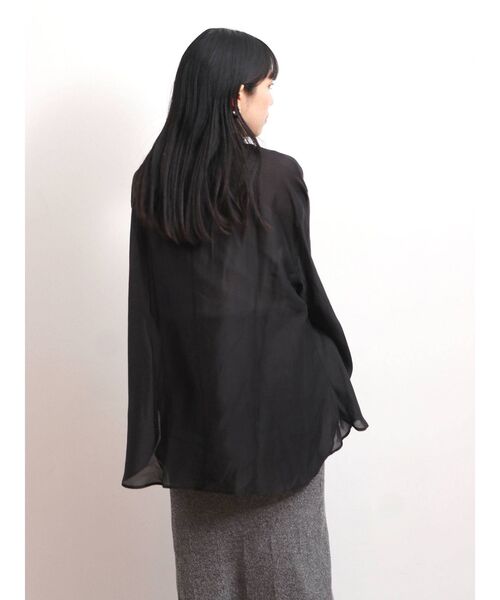 【WEB限定】スリーブボリュームシアーブラウス