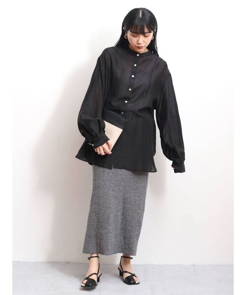 【WEB限定】スリーブボリュームシアーブラウス