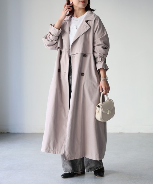 Riberry（リベリー）の「キャンディースリーブヨーク切替トレンチコート（トレンチコート・レディース・ベージュ/ライトベージュ/ブルー/グレイッシュベージュ/グレー/グリーン/イエロー・MEDIUM/LARGE）」の5枚目の写真