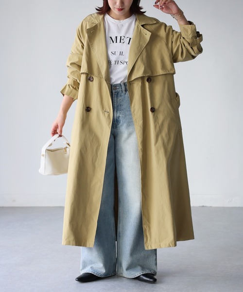 Riberry（リベリー）の「キャンディースリーブヨーク切替トレンチコート（トレンチコート・レディース・ベージュ/ライトベージュ/ブルー/グレイッシュベージュ/グレー/グリーン/イエロー・MEDIUM/LARGE）」の7枚目の写真