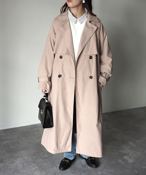 Riberry（リベリー）の「キャンディースリーブヨーク切替トレンチコート（トレンチコート・レディース・ベージュ/ライトベージュ/ブルー/グレイッシュベージュ/グレー/グリーン/イエロー・MEDIUM/LARGE）」の9枚目の写真