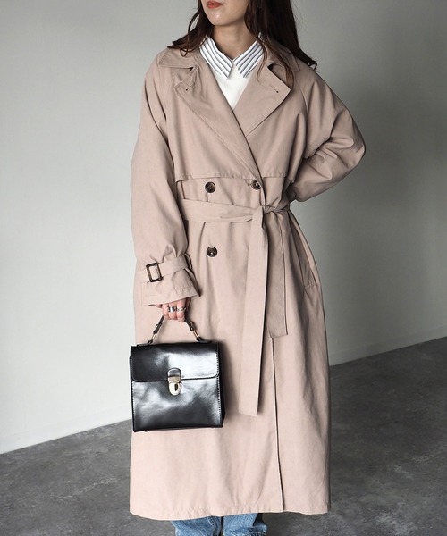 Riberry（リベリー）の「キャンディースリーブヨーク切替トレンチコート（トレンチコート・レディース・ベージュ/ライトベージュ/ブルー/グレイッシュベージュ/グレー/グリーン/イエロー・MEDIUM/LARGE）」の15枚目の写真