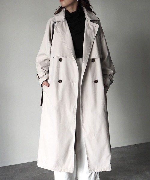 Riberry（リベリー）の「キャンディースリーブヨーク切替トレンチコート（トレンチコート・レディース・ベージュ/ライトベージュ/ブルー/グレイッシュベージュ/グレー/グリーン/イエロー・MEDIUM/LARGE）」の17枚目の写真