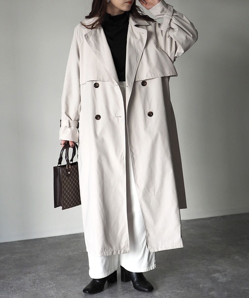 Riberry（リベリー）の「キャンディースリーブヨーク切替トレンチコート（トレンチコート・レディース・ベージュ/ライトベージュ/ブルー/グレイッシュベージュ/グレー/グリーン/イエロー・MEDIUM/LARGE）」の18枚目の写真