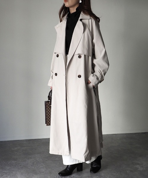 Riberry（リベリー）の「キャンディースリーブヨーク切替トレンチコート（トレンチコート・レディース・ベージュ/ライトベージュ/ブルー/グレイッシュベージュ/グレー/グリーン/イエロー・MEDIUM/LARGE）」の19枚目の写真