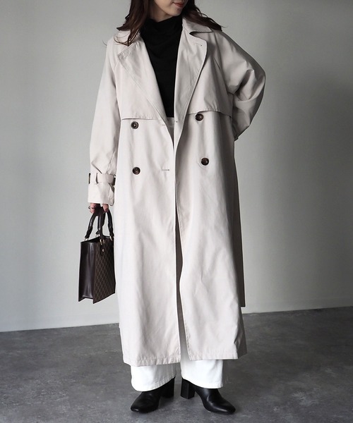 Riberry（リベリー）の「キャンディースリーブヨーク切替トレンチコート（トレンチコート・レディース・ベージュ/ライトベージュ/ブルー/グレイッシュベージュ/グレー/グリーン/イエロー・MEDIUM/LARGE）」の21枚目の写真