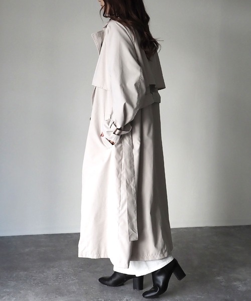 Riberry（リベリー）の「キャンディースリーブヨーク切替トレンチコート（トレンチコート・レディース・ベージュ/ライトベージュ/ブルー/グレイッシュベージュ/グレー/グリーン/イエロー・MEDIUM/LARGE）」の22枚目の写真