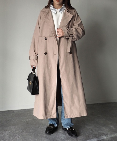 Riberry（リベリー）の「キャンディースリーブヨーク切替トレンチコート（トレンチコート・レディース・ベージュ/ライトベージュ/ブルー/グレイッシュベージュ/グレー/グリーン/イエロー・MEDIUM/LARGE）」の10枚目の写真