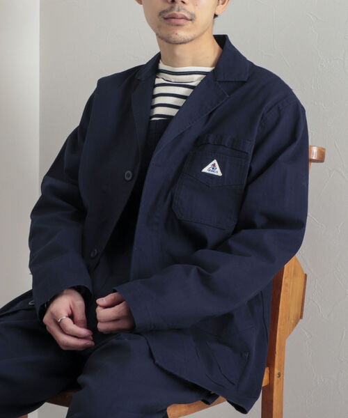 GEVACO（ゲバコ）の「【GEVACO/ゲバコ】ユーロワーク ヘリンボンカバーオール（カバーオール・メンズ・ネイビー/オリーブ/ブルー・MEDIUM/LARGE）」の3枚目の写真