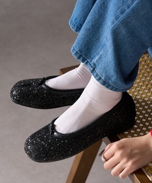 SETUP7（セットアップセブン）の「トレンド感ある足元に♪【SETUP7】足袋フラットシューズ グリッターラメ ローヒールパンプス ノットデザイン バレエシューズ タビシューズ/軽量/結婚式/オフィス/セレモニー grw SCCH（パンプス）」