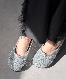 REQINS（レキンズ）の「トレンド感ある足元に♪【SETUP7】足袋フラットシューズ グリッターラメ ローヒールパンプス ノットデザイン バレエシューズ タビシューズ/軽量/結婚式/オフィス/セレモニー grw SCCH（パンプス）」