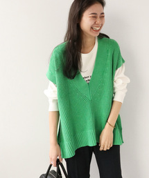 《追加》製品染めVネックベスト◆