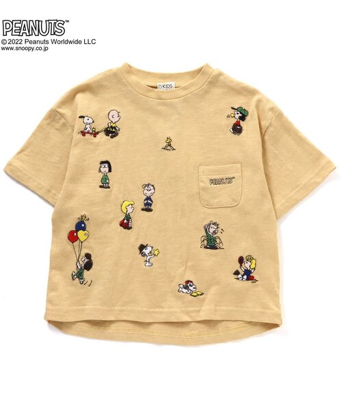 PEANUTS(ピーナッツ)の「PEANUTSコラボ 刺繍Tシャツ(Tシャツ/カットソー・キッズ・ピンク/イエロー/グリーン/チャコール/キナリ・90/100/110/120/80/130/95/140)」の5枚目の写真