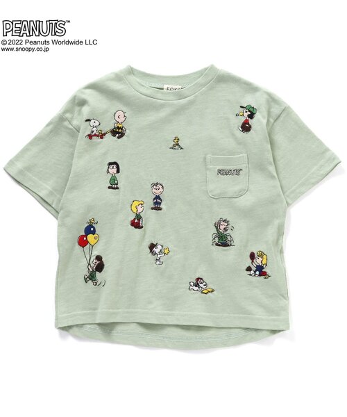 PEANUTS(ピーナッツ)の「PEANUTSコラボ 刺繍Tシャツ(Tシャツ/カットソー・キッズ・ピンク/イエロー/グリーン/チャコール/キナリ・90/100/110/120/80/130/95/140)」の4枚目の写真