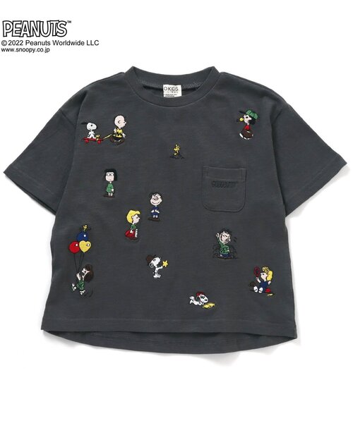 PEANUTS(ピーナッツ)の「PEANUTSコラボ 刺繍Tシャツ(Tシャツ/カットソー・キッズ・ピンク/イエロー/グリーン/チャコール/キナリ・90/100/110/120/80/130/95/140)」の3枚目の写真