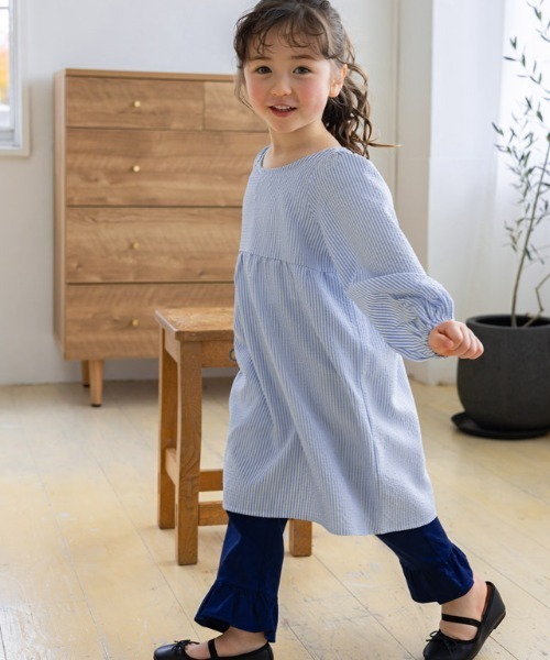lulpini（ルルピー二）の「kids　リップルチュニックブラウス（Tシャツ/カットソー・キッズ・ホワイト×ブルー/ミント/オレンジ系その他・S/M/L）」の17枚目の写真