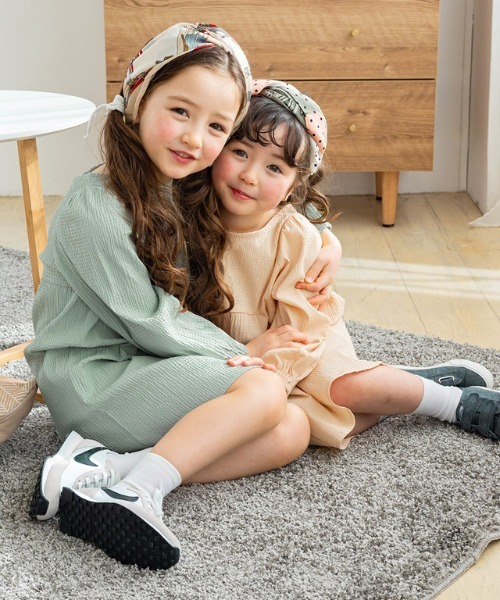 lulpini（ルルピー二）の「kids　リップルチュニックブラウス（Tシャツ/カットソー・キッズ・ホワイト×ブルー/ミント/オレンジ系その他・S/M/L）」の11枚目の写真